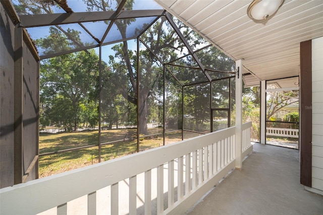 view of unfurnished sunroom