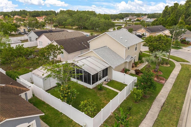 aerial view of residential area