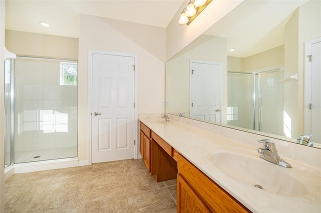 389 Yellow Snapdragon Dr, Davenport, FL 33837 - full bathroom with a stall shower and double vanity