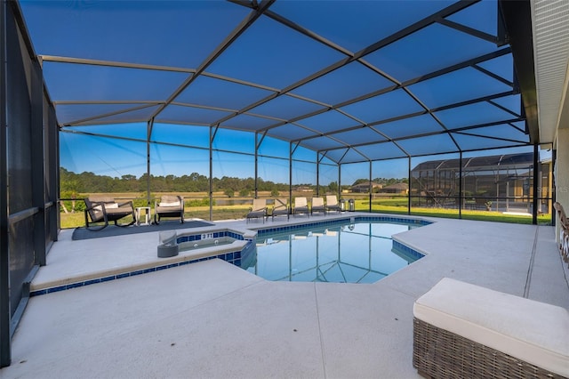 389 Yellow Snapdragon Dr, Davenport, FL 33837 - view of pool with a patio, a pool with connected hot tub, and a lanai