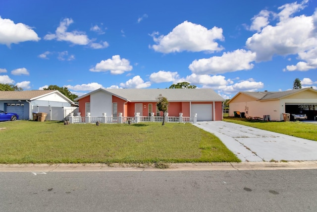 572 Floral Dr, Kissimmee, FL 34743 - ranch-style house featuring a garage, driveway, and stucco siding
