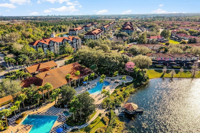 3015 Yellow Lantana Ln, Kissimmee, FL 34747 - bird's eye view of a pool area and a nearby body of water