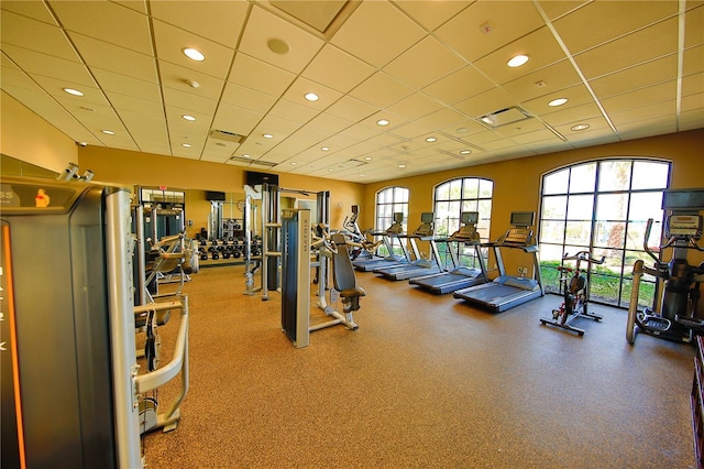 2147 Tripoli Ct, Kissimmee, FL 34747 - workout area featuring recessed lighting and a drop ceiling