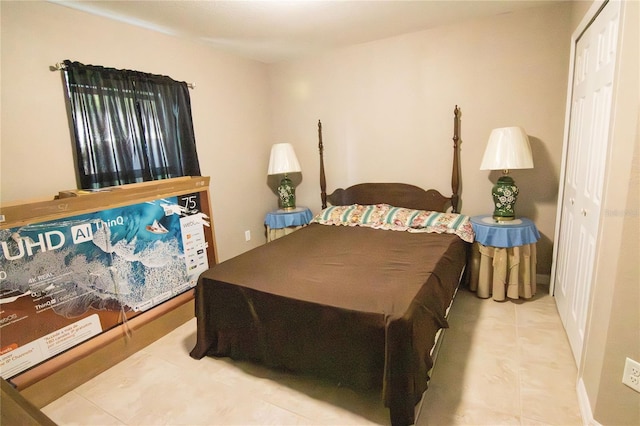 view of tiled bedroom