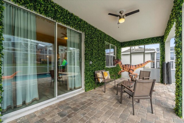 9020 Stinger Dr, Davenport, FL 33896 - view of patio / terrace featuring a ceiling fan