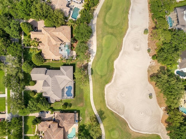 bird's eye view of a golf club