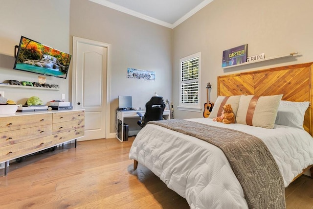 6761 Valhalla Way, Windermere, FL 34786 - bedroom with ornamental molding, light wood finished floors, and a desk