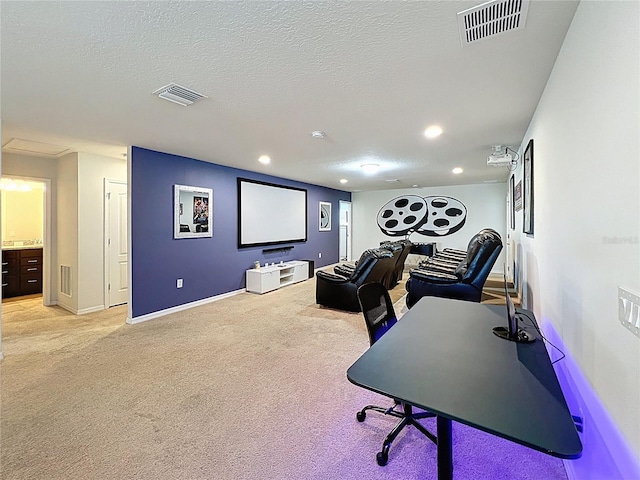 1614 Lima Ave, Kissimmee, FL 34747 - cinema room with recessed lighting, light carpet, a textured ceiling, and baseboards