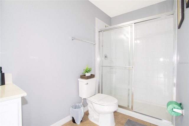 3181 Tocoa Cir, Kissimmee, FL 34746 - full bath with a tile shower, toilet, tile patterned flooring, and vanity