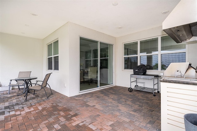 view of patio / terrace with exterior kitchen