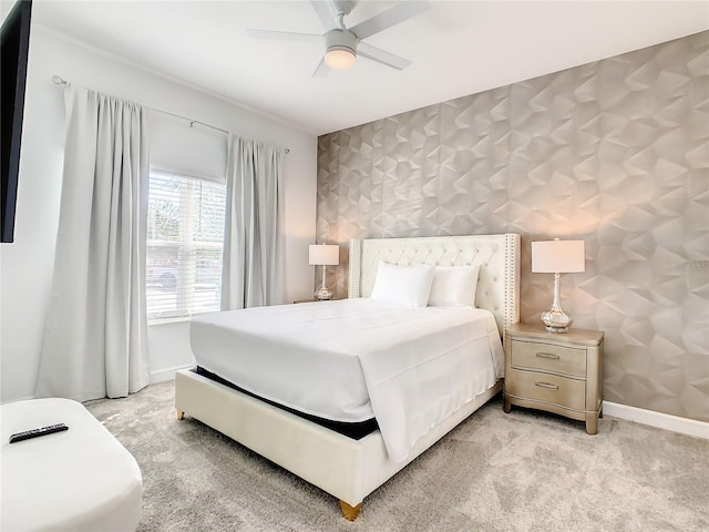 2970 Protagonist St, Kissimmee, FL 34746 - bedroom featuring baseboards, light colored carpet, and ceiling fan