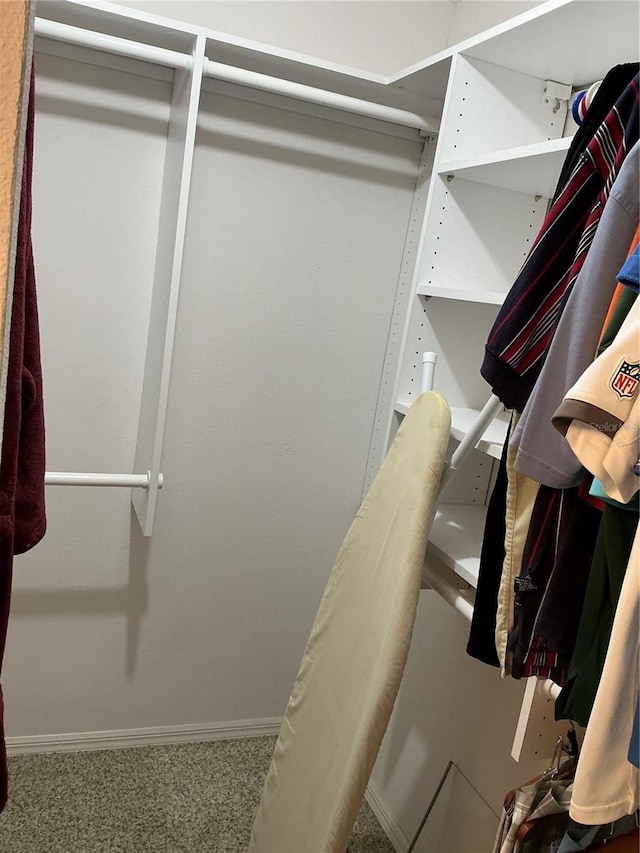spacious closet with carpet floors