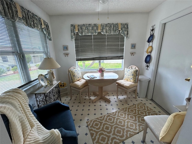 1410 Sanchez Ct, Lady Lake, FL 32159 - living area with tile patterned floors, a textured ceiling, and baseboards