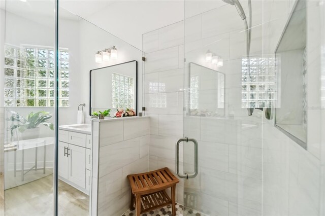 517 Milano Rd, Poinciana, FL 34759 - full bathroom featuring a shower stall and vanity