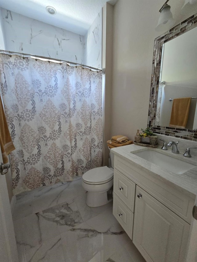 8270 Topsail Pl, Winter Garden, FL 34787 - bathroom with marble finish flooring, vanity, and a shower with curtain