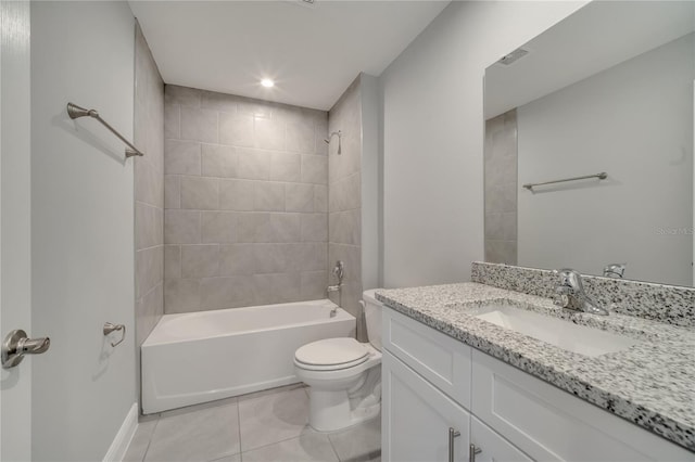 502 Viceroy Ct, Kissimmee, FL 34758 - full bathroom with tile patterned flooring, toilet, bathtub / shower combination, vanity, and baseboards