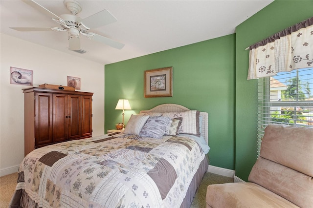 1258 Donalds Pl, The Villages, FL 32162 - carpeted bedroom with baseboards and a ceiling fan