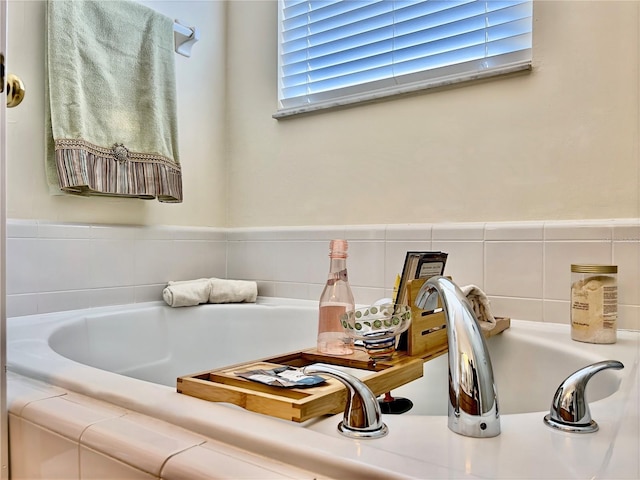 bathroom view of a garden tub