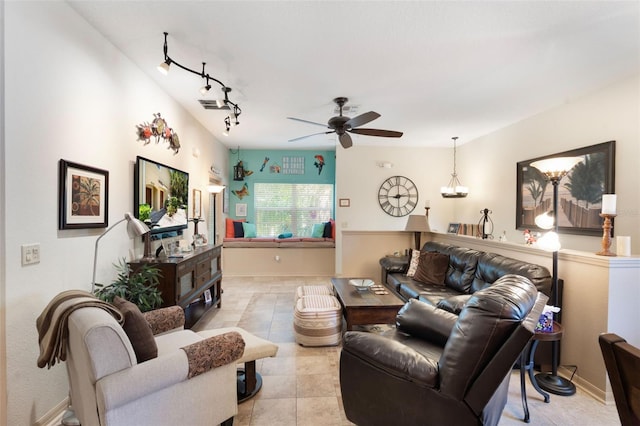 7521 Pellham Way, Kissimmee, FL 34747 - living room with a ceiling fan and light tile patterned flooring