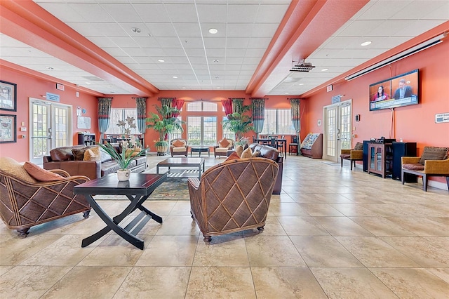7521 Pellham Way, Kissimmee, FL 34747 - living area with a paneled ceiling and recessed lighting
