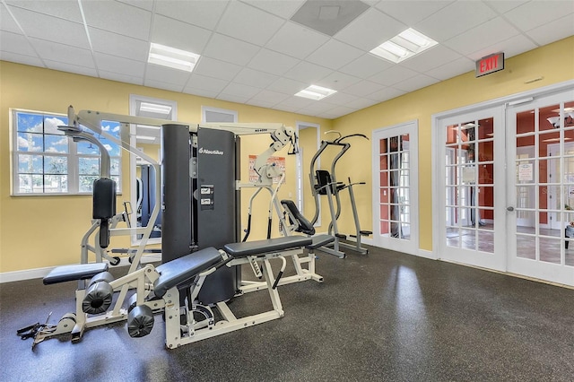 7521 Pellham Way, Kissimmee, FL 34747 - gym with a paneled ceiling and baseboards
