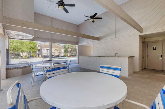 5151 Puritan Cir Unit 1022, Tampa, FL 33617 - view of patio with ceiling fan and outdoor dining space