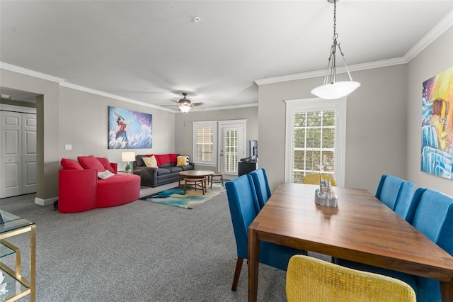 438 Water St Unit 438, Celebration, FL 34747 - carpeted dining area with ornamental molding and ceiling fan