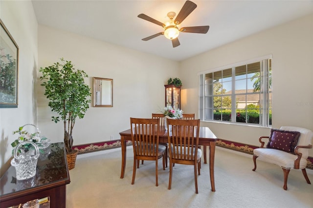 124 Ashton Dr, Davenport, FL 33837 - carpeted dining area featuring ceiling fan