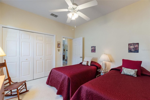 124 Ashton Dr, Davenport, FL 33837 - carpeted bedroom featuring a closet and ceiling fan