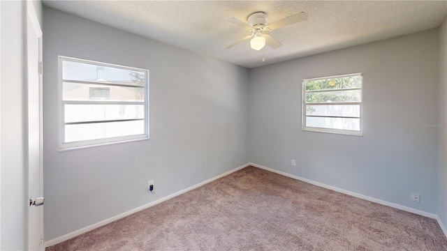114 N Alderwood St, Winter Springs, FL 32708 - spare room featuring a ceiling fan, carpet, a textured ceiling, and baseboards