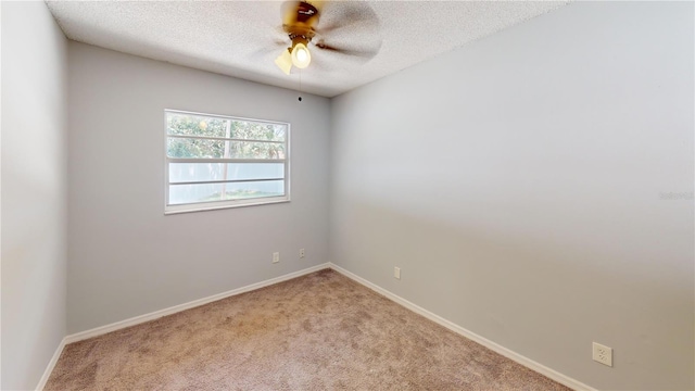 114 N Alderwood St, Winter Springs, FL 32708 - carpeted spare room with a textured ceiling, a ceiling fan, and baseboards