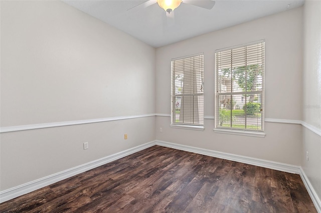 7013 Beargrass Rd, Harmony, FL 34773 - unfurnished room with dark wood-type flooring and ceiling fan