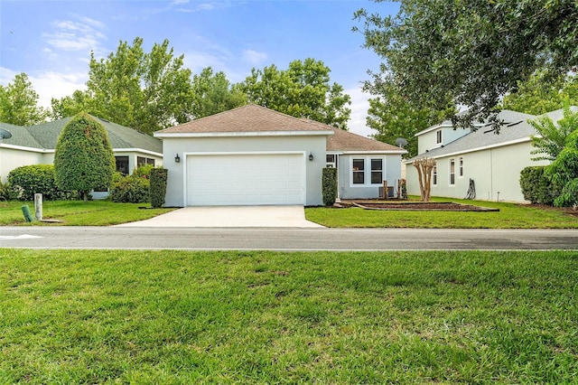 7013 Beargrass Rd, Harmony, FL 34773 - single story home featuring driveway, an attached garage, a front yard, and stucco siding