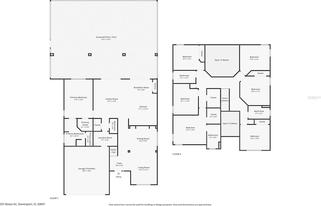 321 Rosso Dr, Davenport, FL 33837 - floor plan / room layout