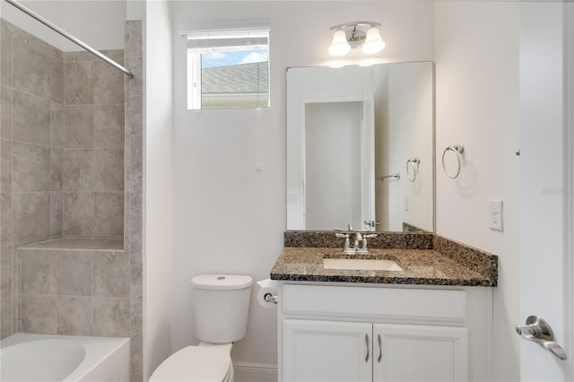 5009 E Fountainwood Dr, Saint Cloud, FL 34772 - bathroom featuring toilet, vanity, and  shower combination