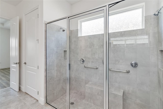 5009 E Fountainwood Dr, Saint Cloud, FL 34772 - full bath featuring a stall shower and tile patterned flooring