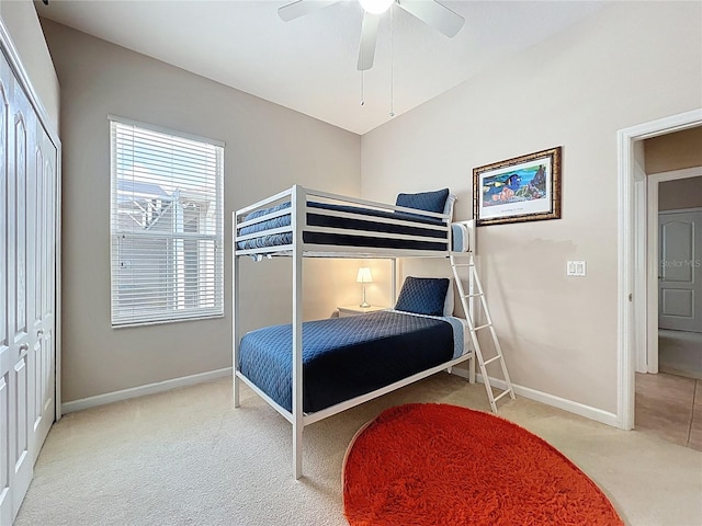 518 Brighton Dr, Davenport, FL 33897 - bedroom featuring carpet flooring, baseboards, a closet, and ceiling fan