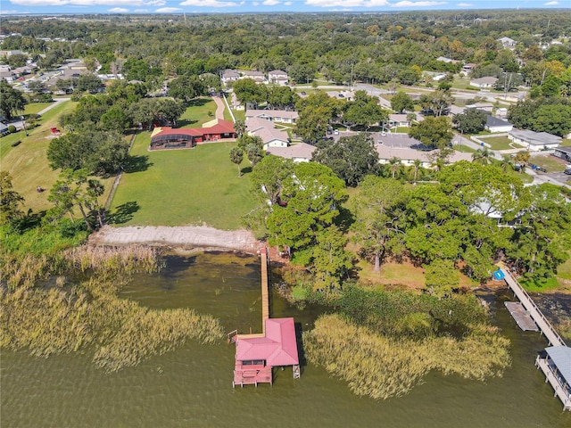 955 Mansfield Rd, Tavares, FL 32778 - aerial view of property and surrounding area featuring a large body of water and nearby suburban area