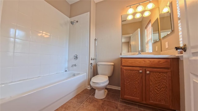 6957 Northwich Dr, Windermere, FL 34786 - full bathroom with toilet, bathtub / shower combination, vanity, and tile patterned flooring
