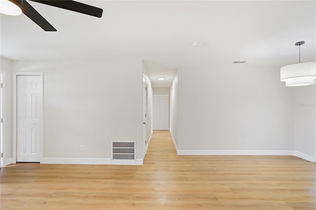 818 Ballard St, Altamonte Springs, FL 32701 - empty room with ceiling fan, baseboards, and light wood finished floors