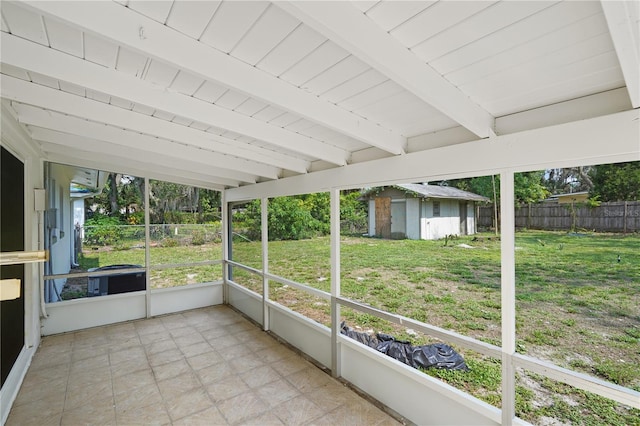818 Ballard St, Altamonte Springs, FL 32701 - unfurnished sunroom with beam ceiling