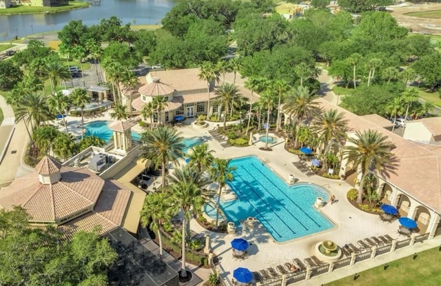 1211 Terralago Way, Kissimmee, FL 34746 - aerial view of a pool and a large body of water