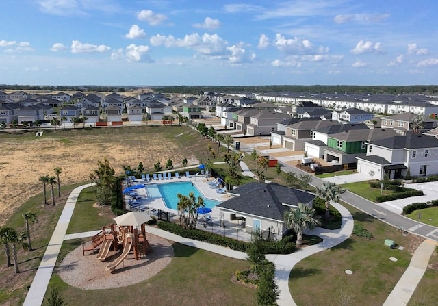 895 Overpool Ave, Davenport, FL 33896 - aerial view of residential area with a pool area