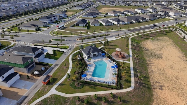 895 Overpool Ave, Davenport, FL 33896 - aerial overview of property's location with a pool and nearby suburban area