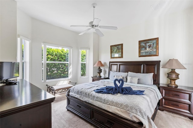 833 Brunello Dr, Davenport, FL 33897 - bedroom with light colored carpet and ceiling fan