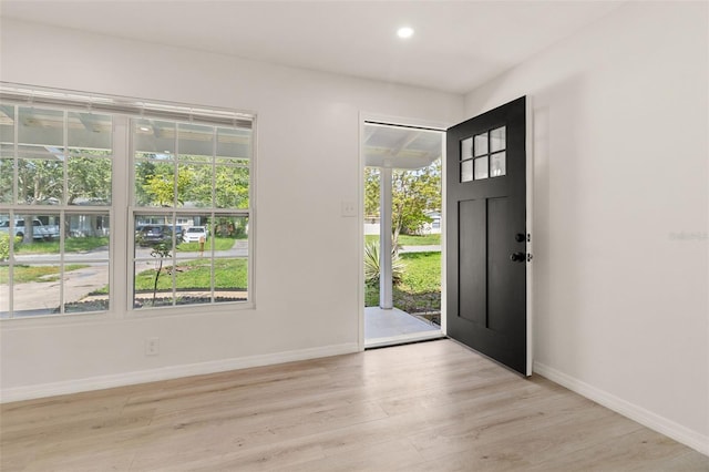 1842 Puritan Ave, Winter Park, FL 32792 - entrance foyer featuring baseboards, light wood-type flooring, and recessed lighting