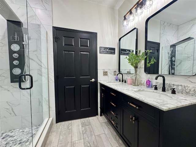 1025 Belvoir Dr, Kissimmee, FL 34744 - bathroom featuring a shower stall and double vanity