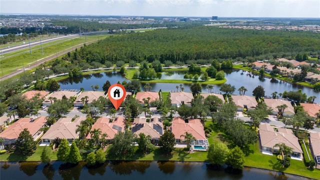 12041 Kajetan Ln, Orlando, FL 32827 - aerial overview of property's location with nearby suburban area and a large body of water