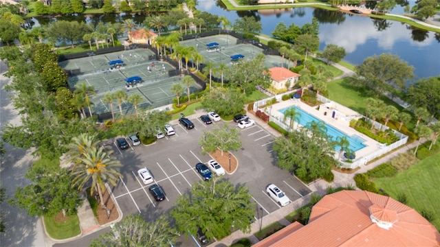 12041 Kajetan Ln, Orlando, FL 32827 - drone / aerial view of a pool area and a large body of water