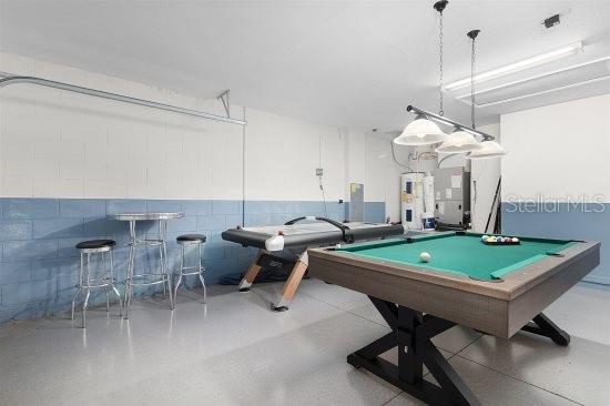 252 Barbera Dr, Davenport, FL 33897 - rec room featuring water heater, billiards table, and heating unit